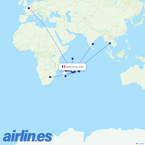 Air Austral at RUN route map