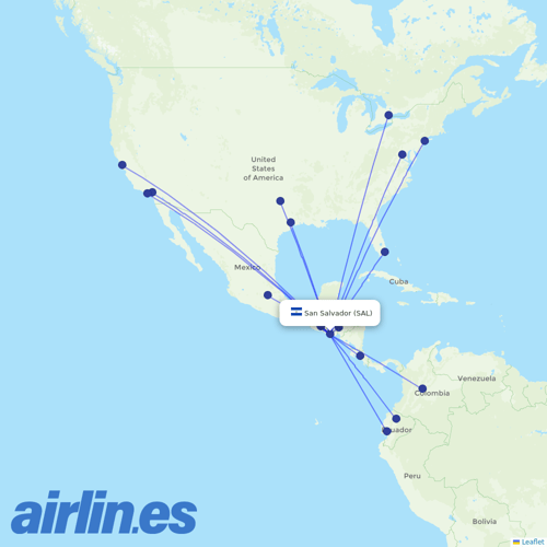 AVIANCA at SAL route map
