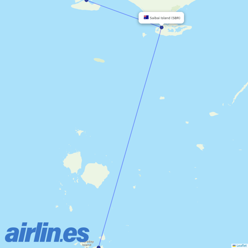 Skytrans Airlines at SBR route map