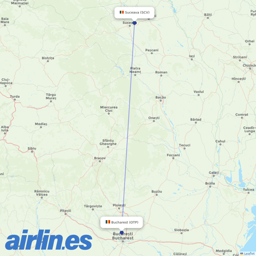 TAROM at SCV route map
