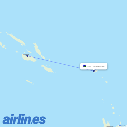 Solomon Airlines at SCZ route map