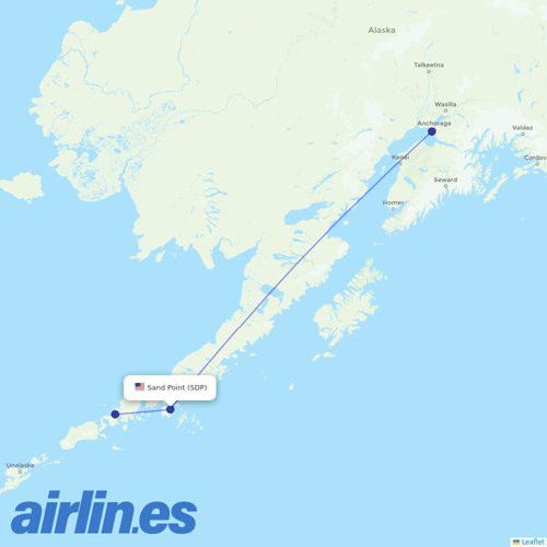 Ravn Alaska at SDP route map