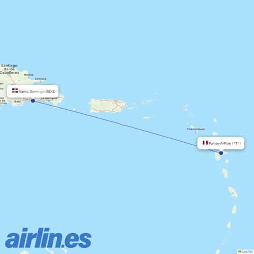 Air Caraibes at SDQ route map
