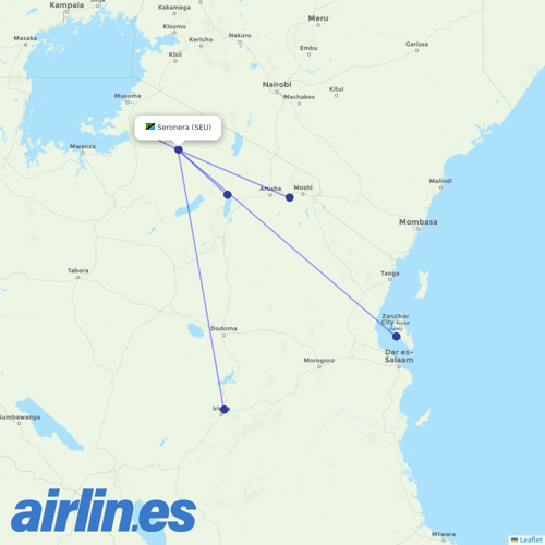 Auric Air at SEU route map