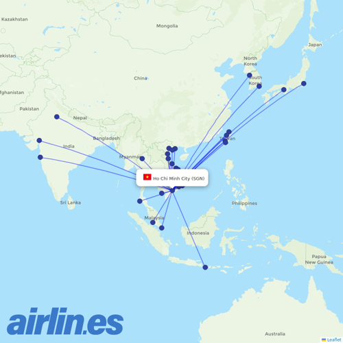 VietJet Air at SGN route map