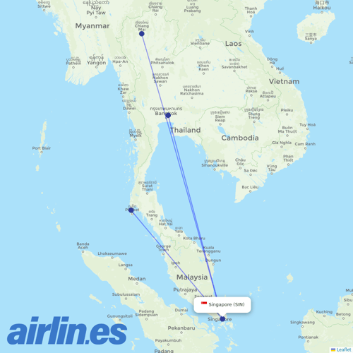 Thai AirAsia at SIN route map