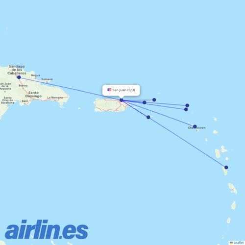Silver Airways at SJU route map