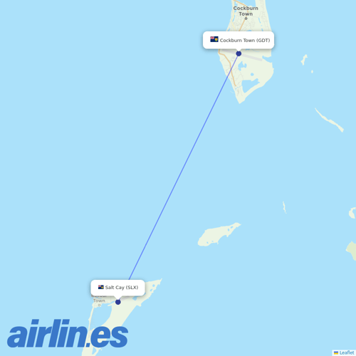 Caicos Express Airways at SLX route map