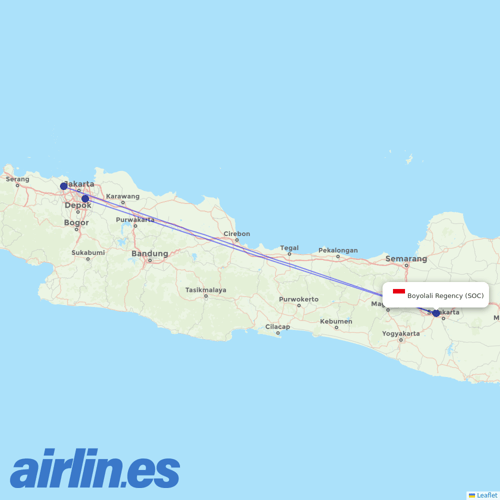 Batik Air at SOC route map