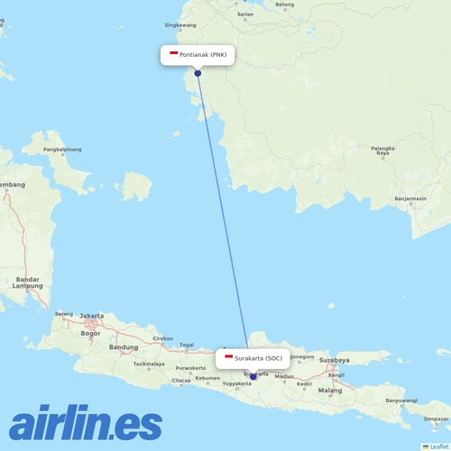 Nam Air at SOC route map