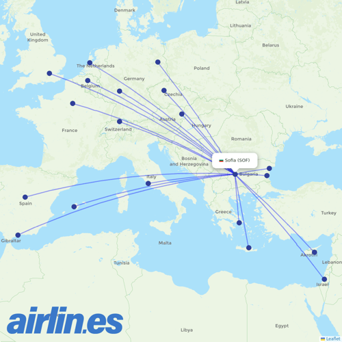 Bulgaria Air at SOF route map