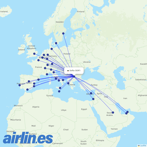 Wizz Air at SOF route map