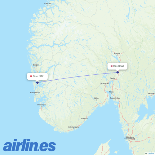 Danish Air at SRP route map