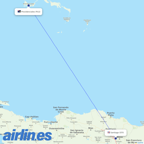 Caicos Express Airways at STI route map