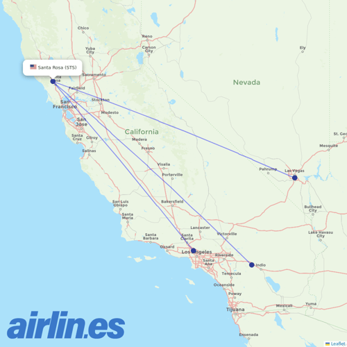 Xtra Airways at STS route map