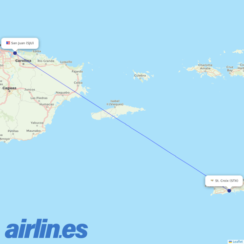 Silver Airways at STX route map