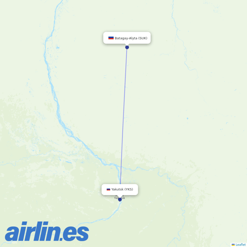 Polar Airlines at SUK route map