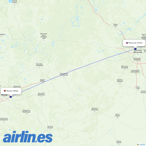 Belavia at SVO route map