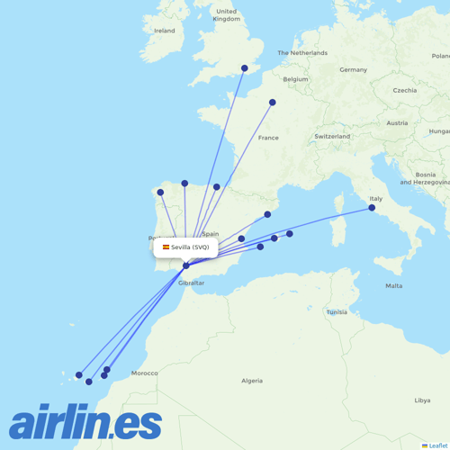 Vueling at SVQ route map