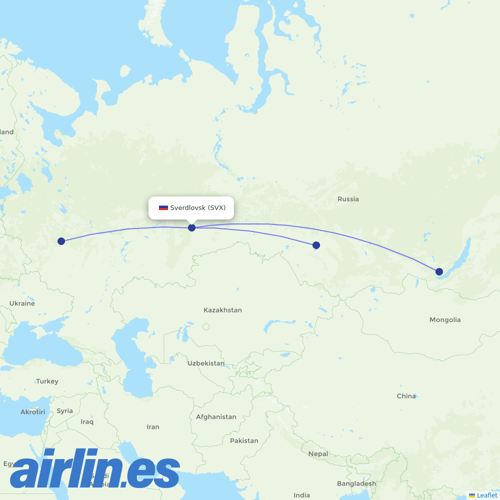 S7 Airlines at SVX route map