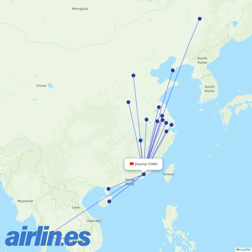 Spring Airlines at SWA route map