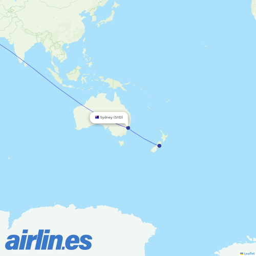 Emirates at SYD route map