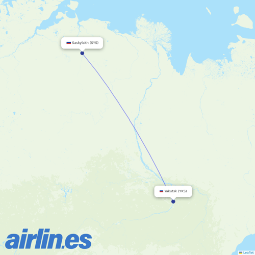 Polar Airlines at SYS route map