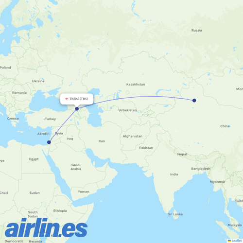 Myway Airlines at TBS route map