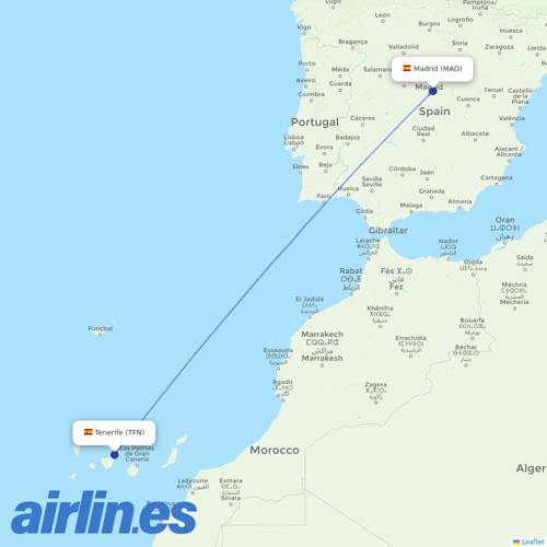 Iberia Express at TFN route map