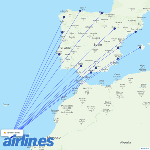 Vueling at TFN route map