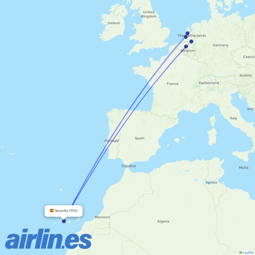 Transavia at TFS route map