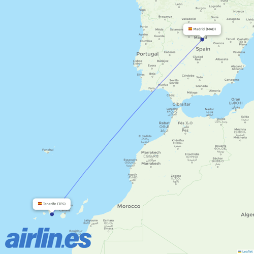 Iberia Express at TFS route map