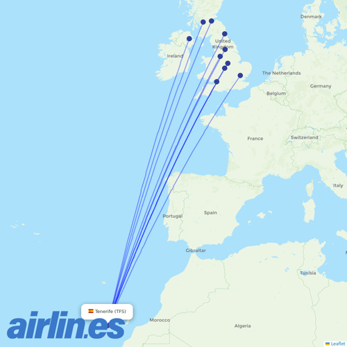 Jet2 at TFS route map