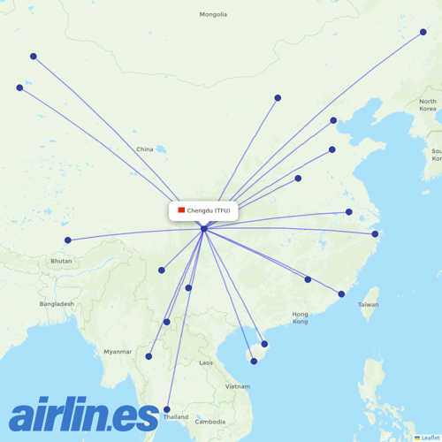 Lucky Air at TFU route map