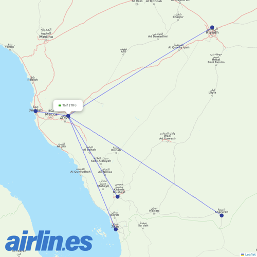 Saudia at TIF route map