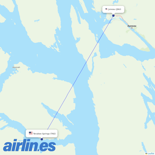 Alaska Seaplanes at TKE route map