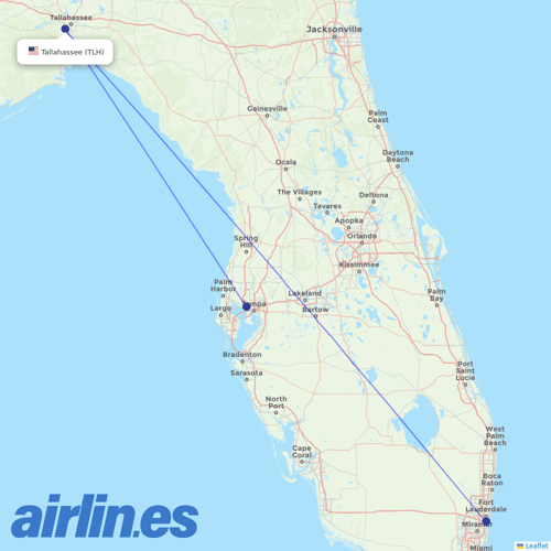 Silver Airways at TLH route map
