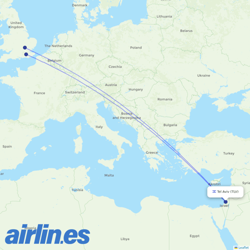 Wizz Air UK at TLV route map