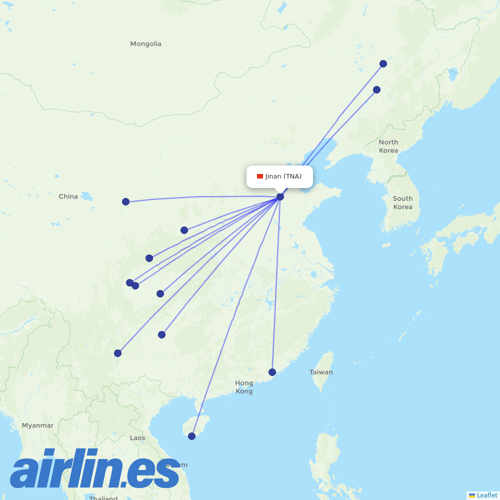 Sichuan Airlines at TNA route map