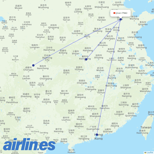 Suparna Airlines at TNA route map