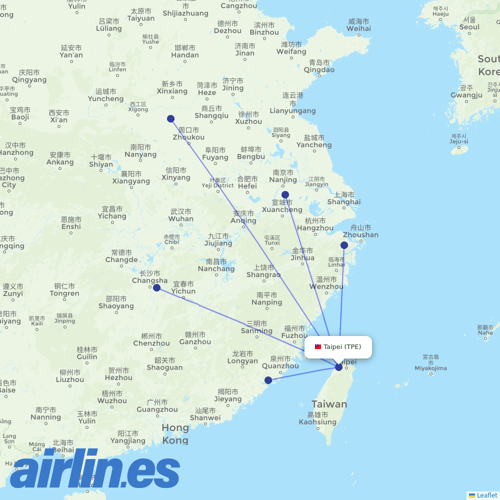 Mandarin Airlines at TPE route map