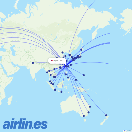 China Airlines at TPE route map