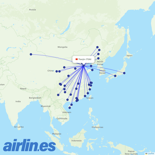 Air China at TSN route map