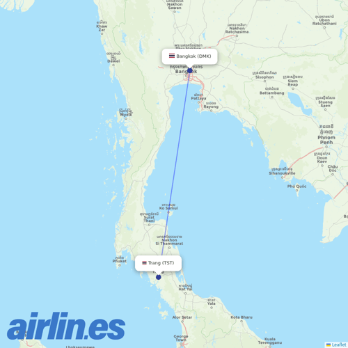 Thai Lion Air at TST route map