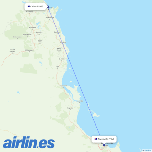 Skytrans Airlines at TSV route map