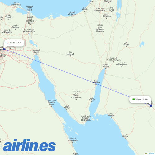 Nile Air at TUU route map