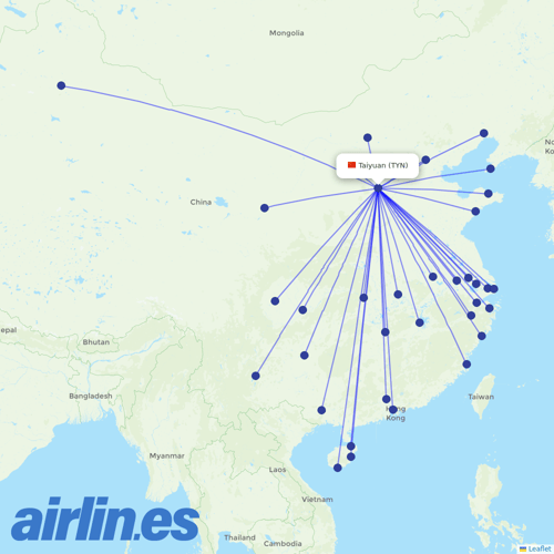 China Eastern at TYN route map