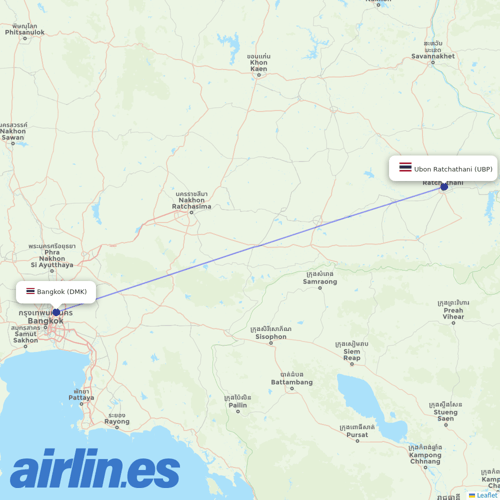 Thai AirAsia at UBP route map