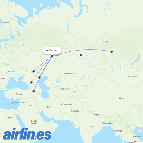 Azimuth Airlines at UFA route map