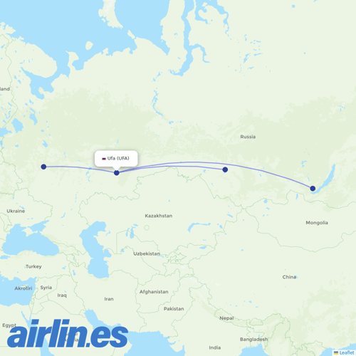 S7 Airlines at UFA route map